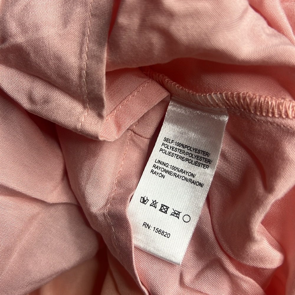 EMMIE ROSE Blush Pink Ruffle Tiered Mini Dress S - Picture 10 of 10
